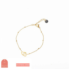 Double Heart Armband Goud B1327-2