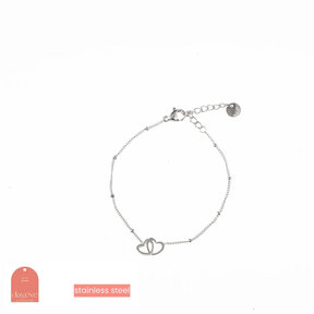 Double Heart Armband Zilver B1327-1