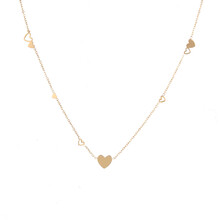 Flat Hearts Ketting Goud N2227-2