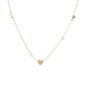 Flat Hearts Ketting Goud N2227-2
