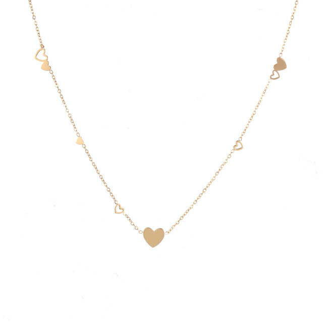 Go Dutch Label Multiple Hearts Ketting  N2227-2 Go Dutch Label Multiple Hearts Ketting  N2227-2