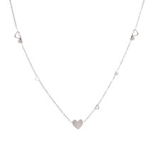 Flat Hearts Ketting Zilver N2227-1