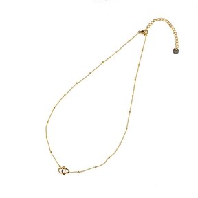 Double Heart Ketting Goud N1327-2