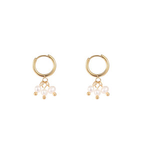 Multiple Pearl Oorbellen Goud E2267-2