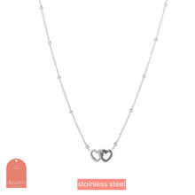 2 Small Hearts Ketting Zilver N3208-1
