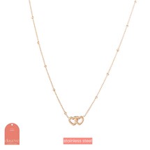 2 Small Hearts Ketting Goud N3208-2