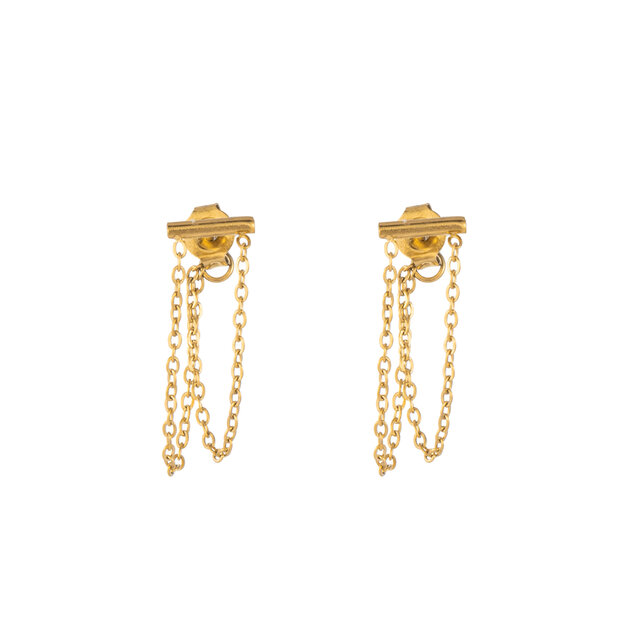 Go Dutch Label Double Chain Oorbellen E1280-2