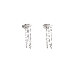 Double Chain Oorbellen Zilver E1280-1