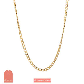 Flat Round Link Ketting Goud N1304-2