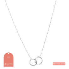Double Hoop Zilver Ketting N2742-1