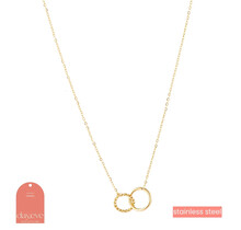 Double Hoop Goud Ketting N2742-2