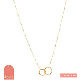 Double Hoop Goud Ketting N2742-2