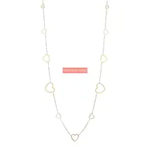 Long Hearts Goud Ketting N4708-2