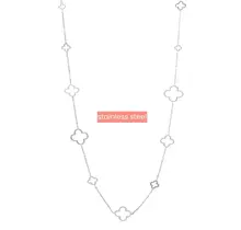 Long Clover Ketting Zilver N4707-1