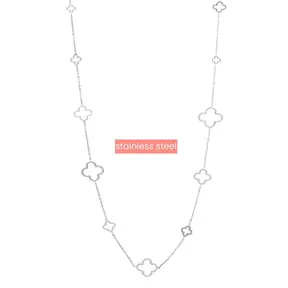 Long Clover Ketting Zilver N4707-1