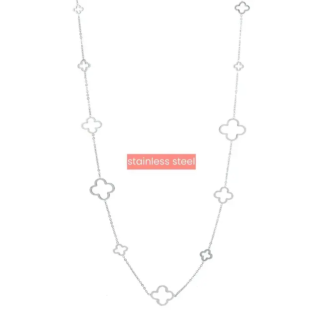 Long Clover Ketting Zilver N4707-1 Long Clover Ketting Zilver N4707-1