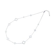 Long Clover Ketting Zilver N4707-1 Long Clover Ketting Zilver N4707-1