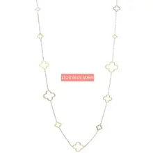 Long Clover Ketting Goud N4707-2