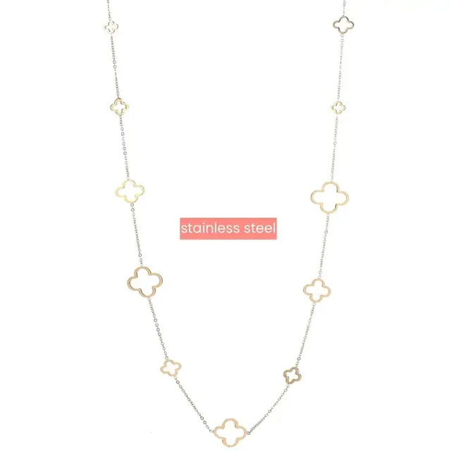 Long Clover Ketting Goud N4707-2 Long Clover Ketting Goud N4707-2