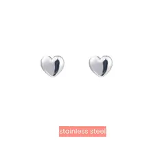Full Heart Stud Oorbellen Zilver E2758-1