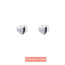 Full Heart Stud Oorbellen Zilver E2758-1