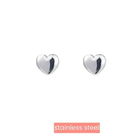 Full Heart Stud Oorbellen Zilver E2758-1