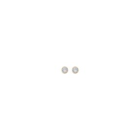 White Opal Basis Crystal Oorstuds Goud 82341