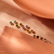 Indigo Sapphire Basis Crystal Oorstuds Goud 82341