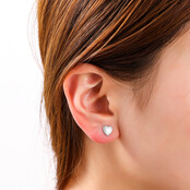 Heart Stud Zilver Oorbellen E4800-1