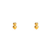 Double Heart Stud Goud Oorbellen E4801-2