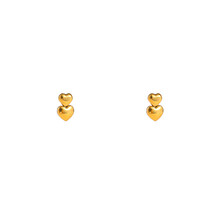 Double Heart Stud Goud Oorbellen E4801-2