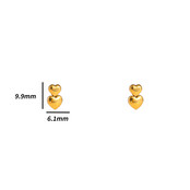 Double Heart Stud Goud Oorbellen E4801-2