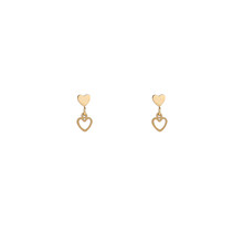 Heart Dangle Stud Goud Oorbellen E4802-2
