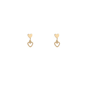Heart Dangle Stud Goud Oorbellen E4802-2