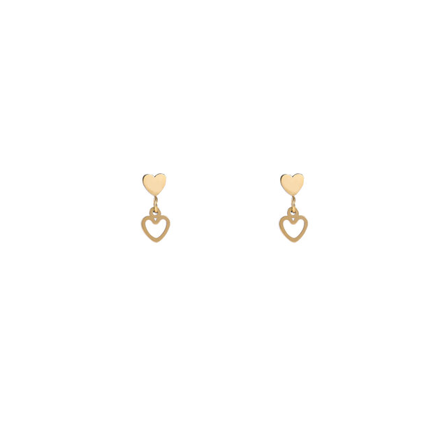 Heart Dangle Stud Goud Oorbellen E4802-2