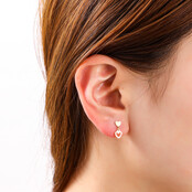 Heart Dangle Stud Goud Oorbellen E4802-2