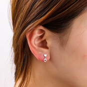 Heart Dangle Stud Zilver Oorbellen E4802-1 Heart Dangle Stud Zilver Oorbellen E4802-1