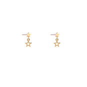 Star Dangle Stud Goud Oorbellen E4805-2 Star Dangle Stud Goud Oorbellen E4805-2