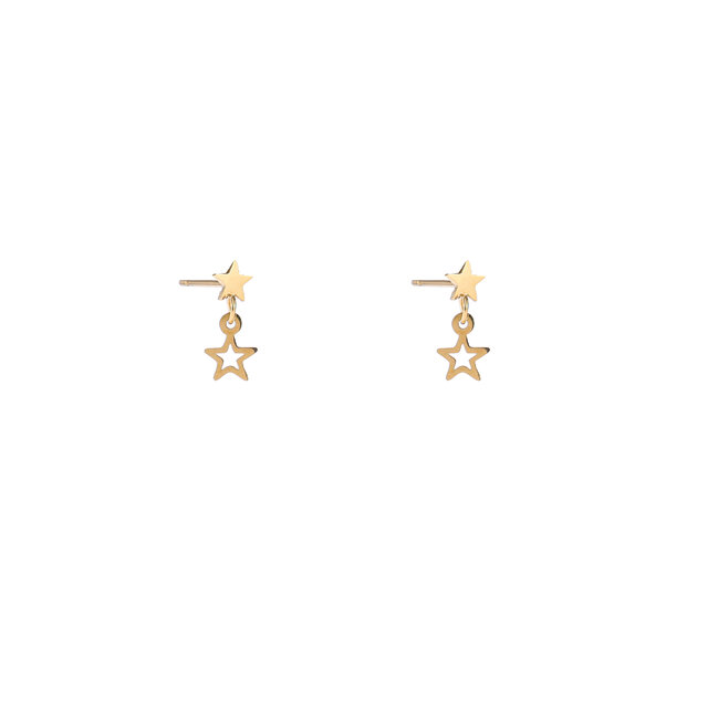 Star Dangle Stud Goud Oorbellen E4805-2 Star Dangle Stud Goud Oorbellen E4805-2