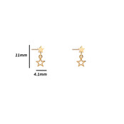 Star Dangle Stud Goud Oorbellen E4805-2 Star Dangle Stud Goud Oorbellen E4805-2