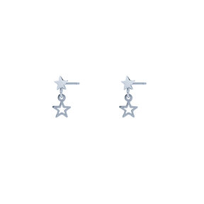 Star Dangle Stud Zilver Oorbellen E4805-1