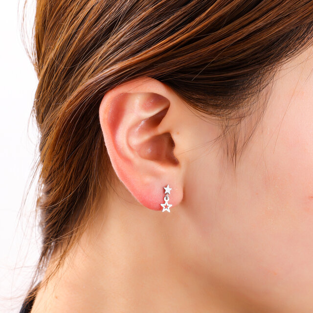 Star Dangle Stud Zilver Oorbellen E4805-1