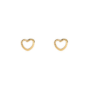Open Heart Stud Goud Oorbellen E4806-2
