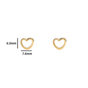 Open Heart Stud Goud Oorbellen E4806-2