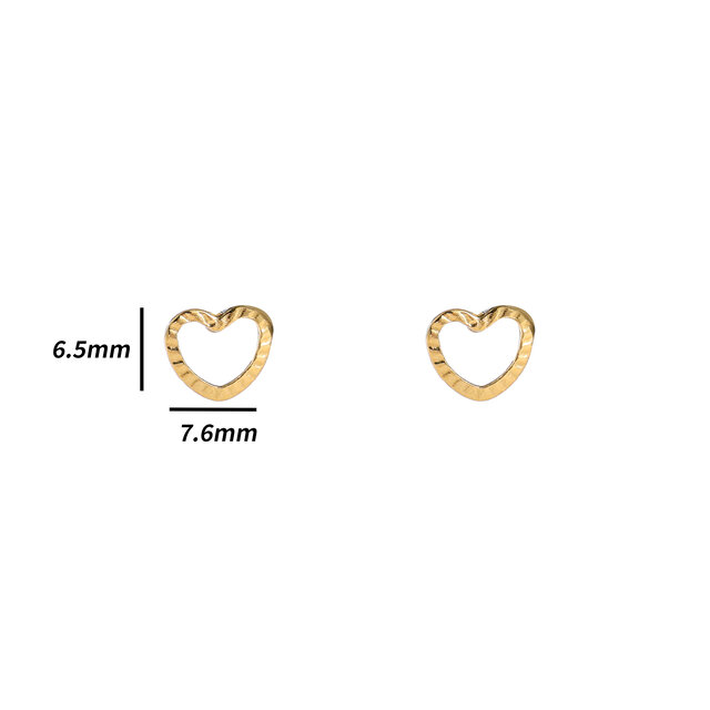 Open Heart Stud Goud Oorbellen E4806-2