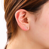 Open Heart Stud Goud Oorbellen E4806-2