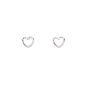Open Heart Stud Zilver Oorbellen E4806-1