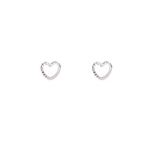 Open Heart Stud Zilver Oorbellen E4806-1