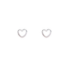 Open Heart Stud Zilver Oorbellen E4806-1