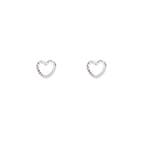 Open Heart Stud Zilver Oorbellen E4806-1